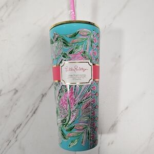 Lilly Pulitzer 24 oz tumbler with straw